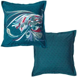 Becquet Linge de lit percale motif paons - CRÉATION< Housse De Couette|Linge De Lit Fantaisie, Linge De Lit Brodé