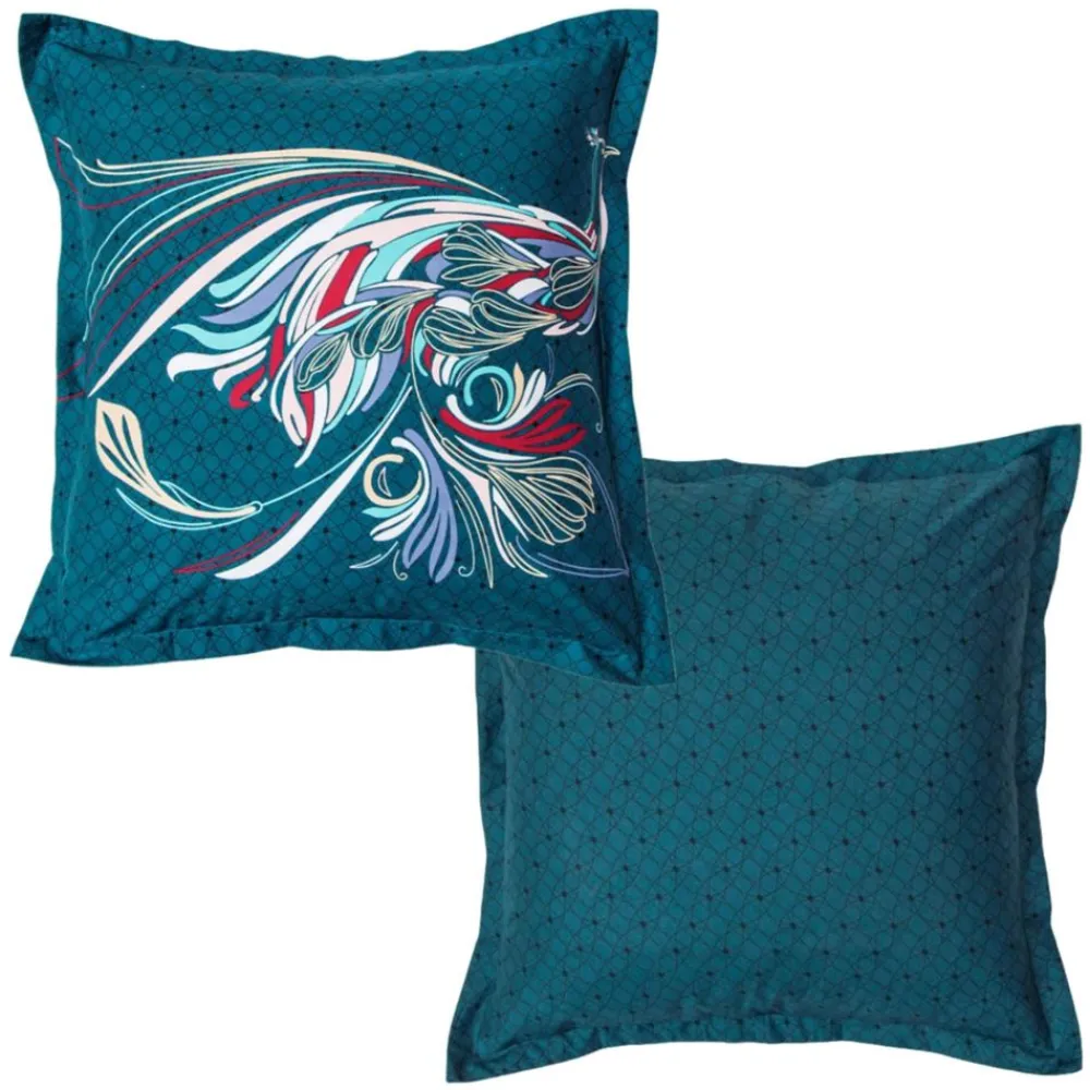 Becquet Linge de lit percale motif paons - CRÉATION< Housse De Couette|Linge De Lit Fantaisie, Linge De Lit Brodé