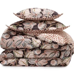 Becquet Linge de lit percale motif feuillage - CRÉATION< Housse De Couette|Linge De Lit Fantaisie, Linge De Lit Brodé