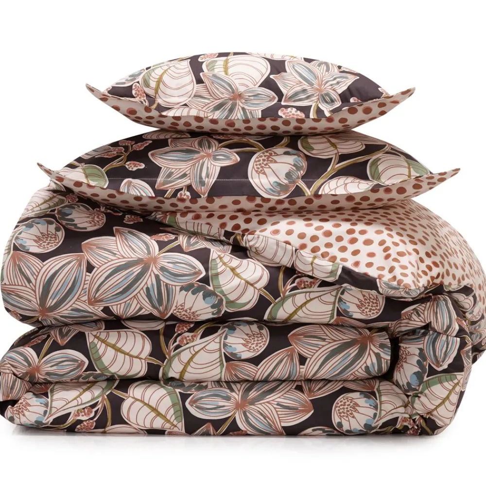 Becquet Linge de lit percale motif feuillage - CRÉATION< Housse De Couette|Linge De Lit Fantaisie, Linge De Lit Brodé