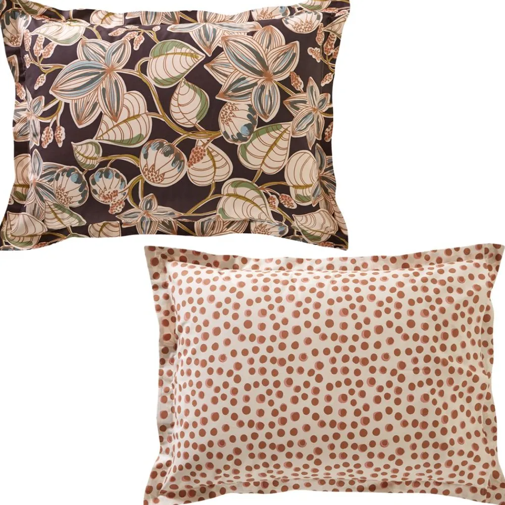 Becquet Linge de lit percale motif feuillage - CRÉATION< Housse De Couette|Linge De Lit Fantaisie, Linge De Lit Brodé