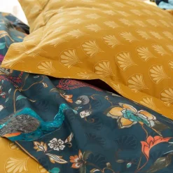 Becquet Linge de lit percale motif fleurs et paons - CRÉATION< Les Matières|Housse De Couette