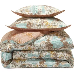 Becquet Linge de lit percale motif kiosque et feuillage - CRÉATION< Housse De Couette|Linge De Lit Fantaisie, Linge De Lit Brodé