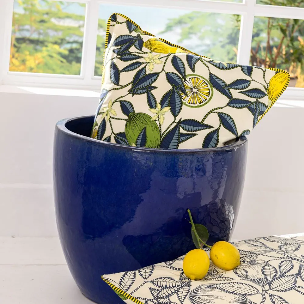 Becquet Linge de lit percale motif citrons - CRÉATION< Housse De Couette|Linge De Lit Fantaisie, Linge De Lit Brodé