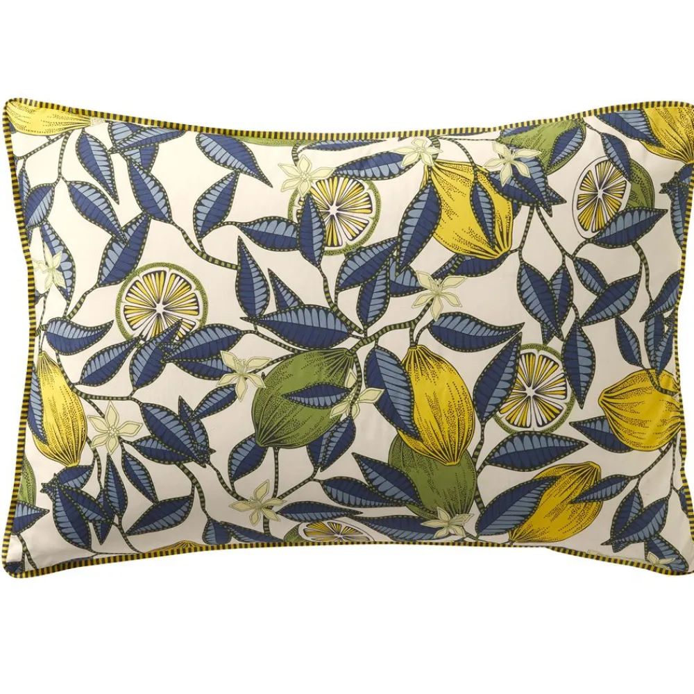 Becquet Linge de lit percale motif citrons - CRÉATION< Housse De Couette|Linge De Lit Fantaisie, Linge De Lit Brodé