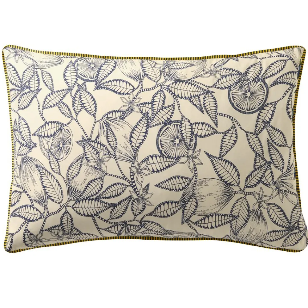 Becquet Linge de lit percale motif citrons - CRÉATION< Housse De Couette|Linge De Lit Fantaisie, Linge De Lit Brodé