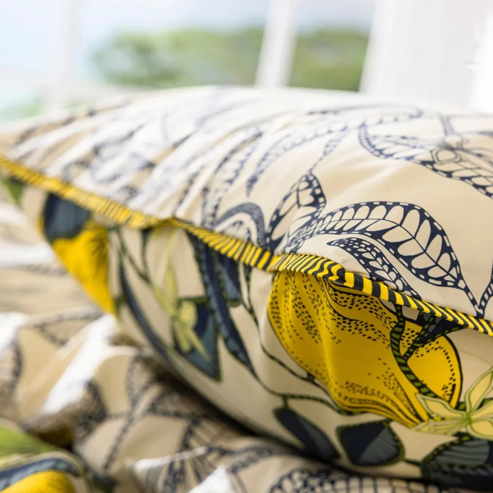 Becquet Linge de lit percale motif citrons - CRÉATION< Housse De Couette|Linge De Lit Fantaisie, Linge De Lit Brodé