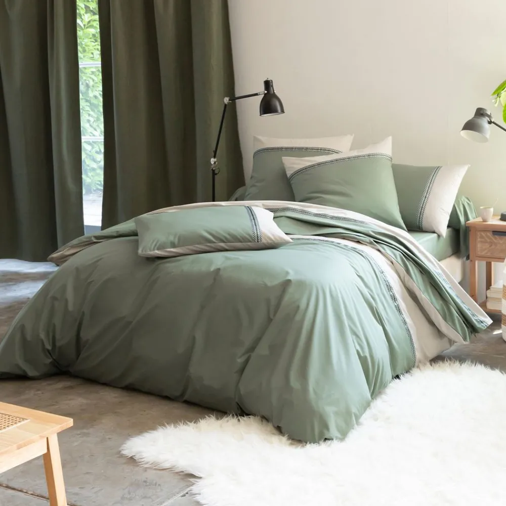 Becquet Linge de lit percale parements et galon< Housse De Couette|Linge De Lit Fantaisie, Linge De Lit Brodé