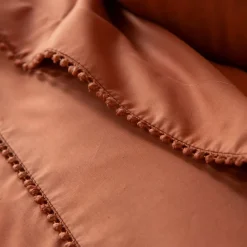 Becquet Linge de lit percale pompons - CRÉATION< Les Matières|Housse De Couette
