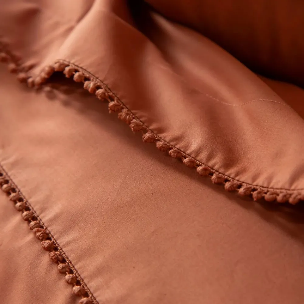 Becquet Linge de lit percale pompons - CRÉATION< Les Matières|Housse De Couette