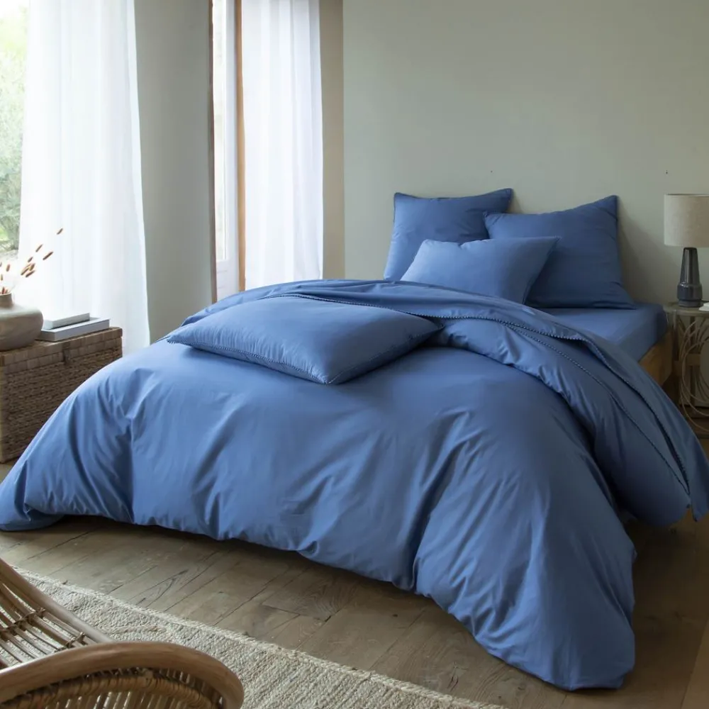 Becquet Linge de lit percale pompons - CRÉATION< Les Matières|Housse De Couette