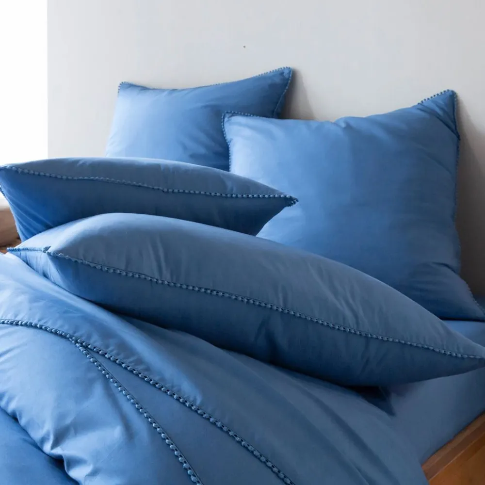 Becquet Linge de lit percale pompons - CRÉATION< Les Matières|Housse De Couette