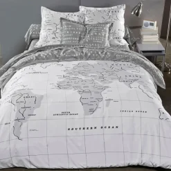 Becquet Linge de lit planisphère - CRÉATION<Enfant Linge De Lit Ado, Housse De Couette|Linge De Lit Fantaisie, Linge De Lit Brodé