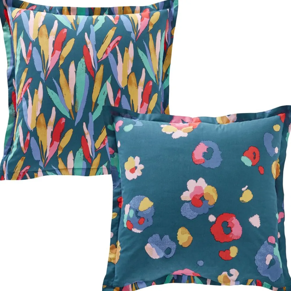 Becquet Linge de lit plumes colorées - CRÉATION< Housse De Couette|Linge De Lit Fantaisie, Linge De Lit Brodé