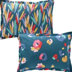Becquet Linge de lit plumes colorées - CRÉATION< Housse De Couette|Linge De Lit Fantaisie, Linge De Lit Brodé