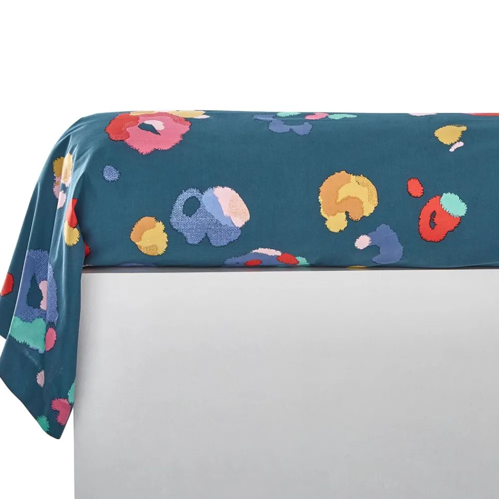 Becquet Linge de lit plumes colorées - CRÉATION< Housse De Couette|Linge De Lit Fantaisie, Linge De Lit Brodé