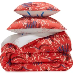 Becquet Linge de lit poissons rouges et bleus< Housse De Couette|Linge De Lit Fantaisie, Linge De Lit Brodé