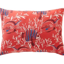 Becquet Linge de lit poissons rouges et bleus< Housse De Couette|Linge De Lit Fantaisie, Linge De Lit Brodé