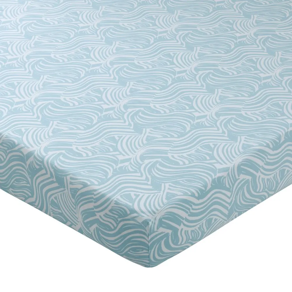 Becquet Linge de lit polycoton motif vagues - CRÉATION< Housse De Couette|Linge De Lit Fantaisie, Linge De Lit Brodé