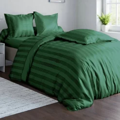 Becquet Linge de lit satin de coton uni et rayé Lauréat< Housse De Couette