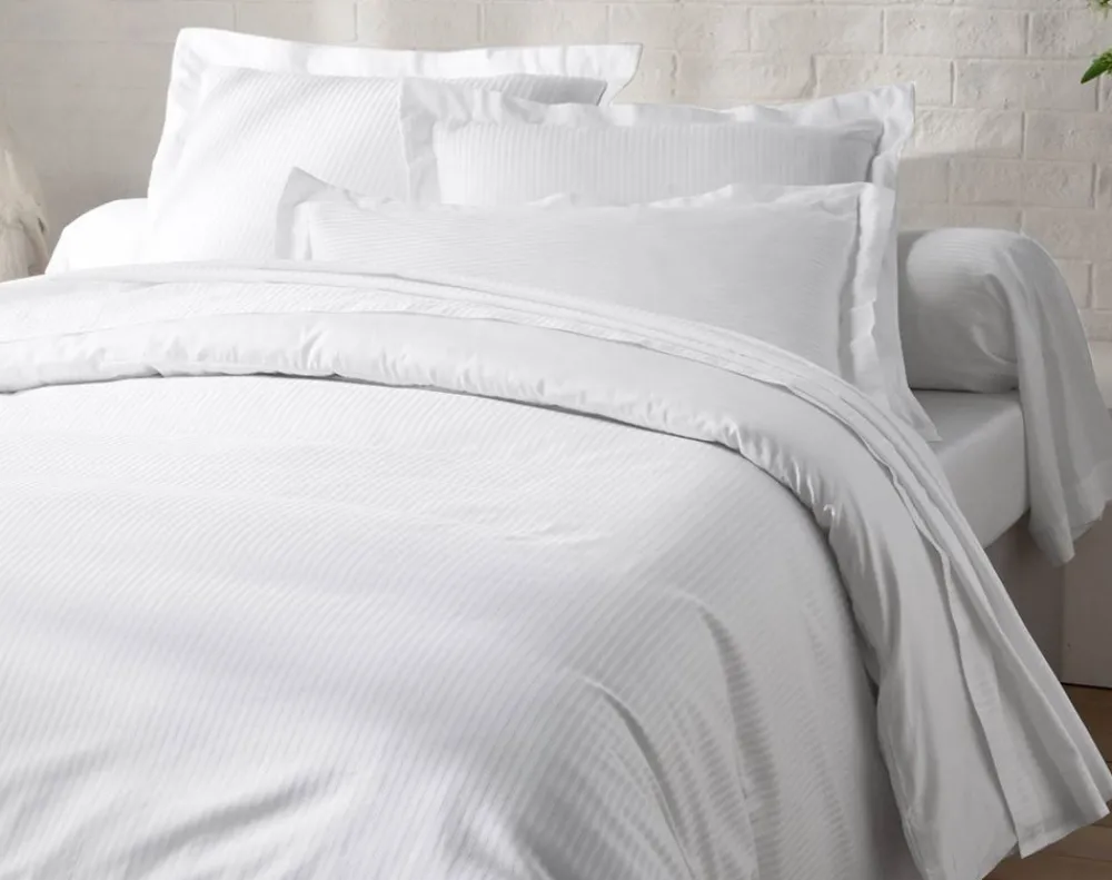 Becquet Linge de lit satin de coton uni et rayé Lauréat< Housse De Couette