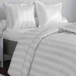 Becquet Linge de lit satin de coton uni et rayé Lauréat< Les Matières|Housse De Couette