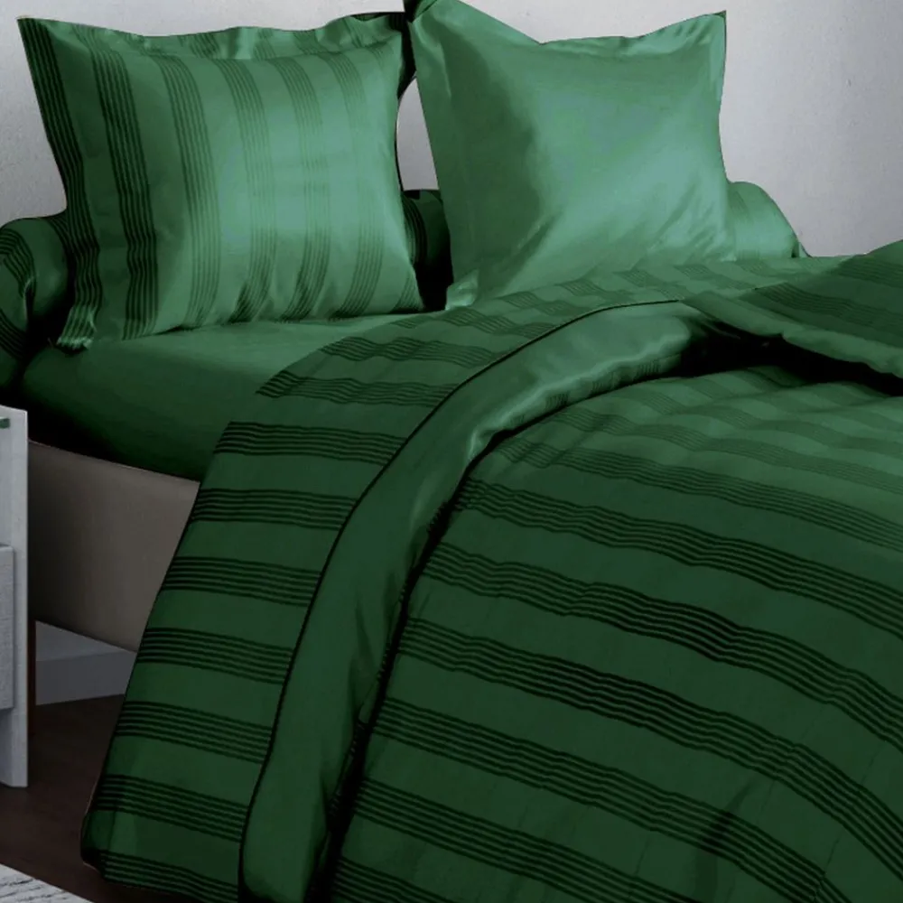 Becquet Linge de lit satin de coton uni et rayé Lauréat< Les Matières|Housse De Couette