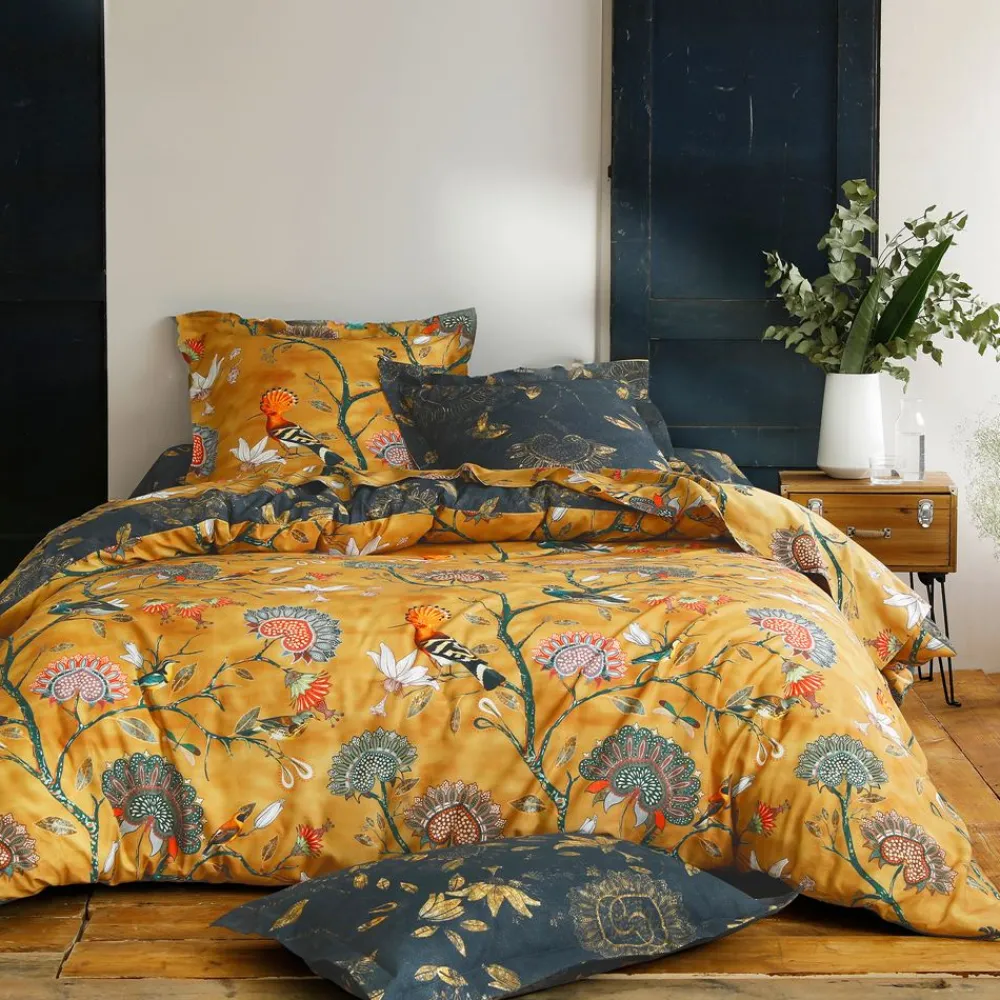 Becquet Linge de lit satin de coton fleuri - CRÉATION< Les Matières|Housse De Couette