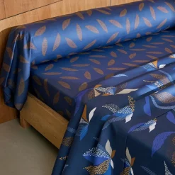 Becquet Linge de lit satin de coton motif feuillage stylisé - CRÉATION< Housse De Couette|Linge De Lit Fantaisie, Linge De Lit Brodé