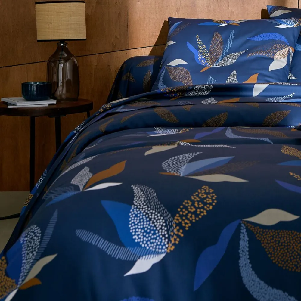 Becquet Linge de lit satin de coton motif feuillage stylisé - CRÉATION< Housse De Couette|Linge De Lit Fantaisie, Linge De Lit Brodé