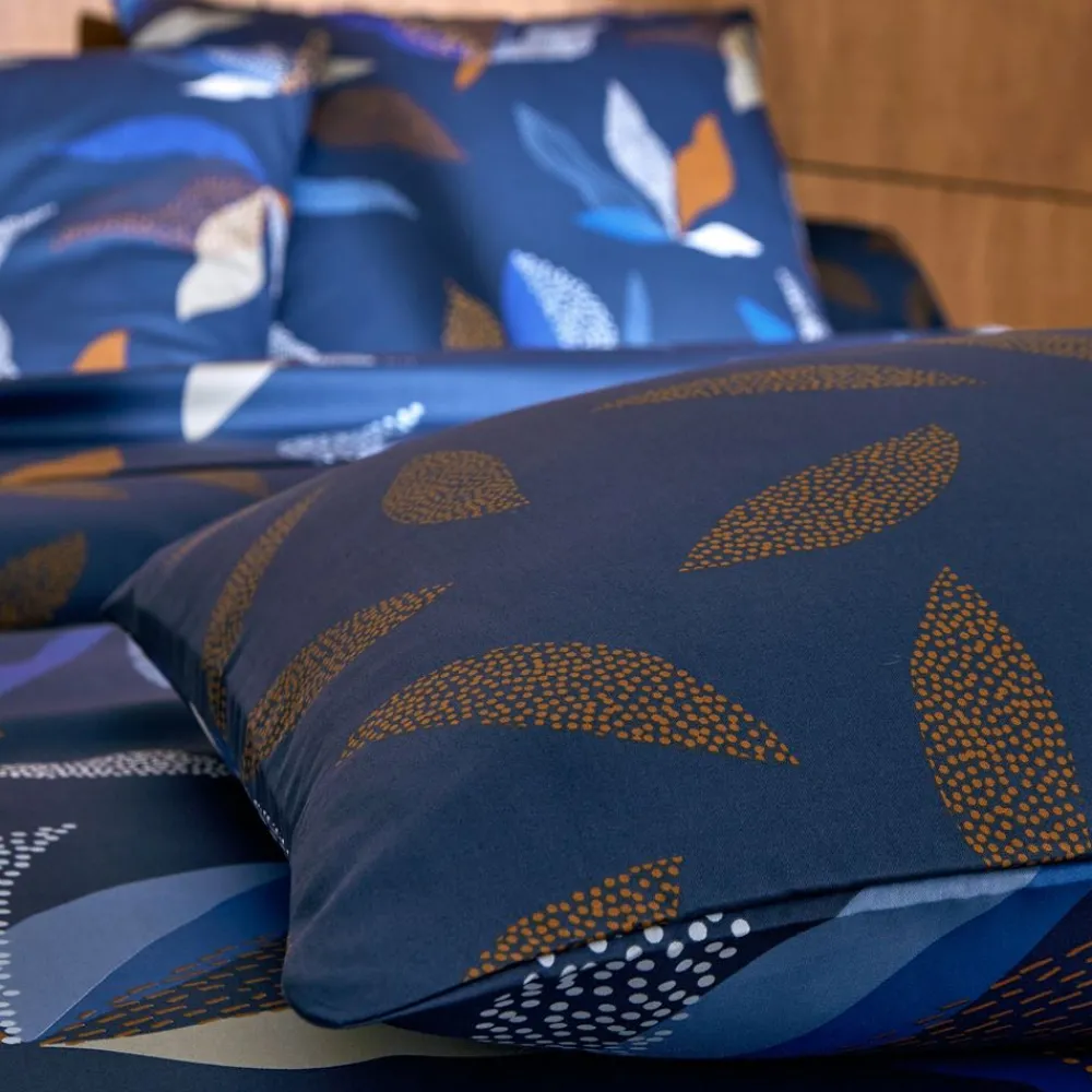 Becquet Linge de lit satin de coton motif feuillage stylisé - CRÉATION< Housse De Couette|Linge De Lit Fantaisie, Linge De Lit Brodé