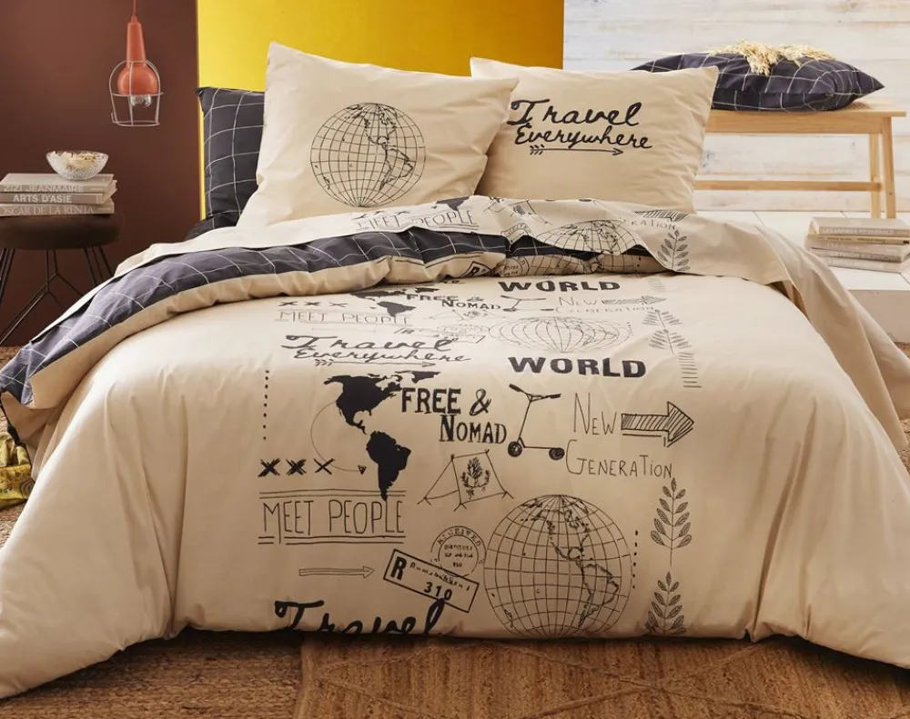 Becquet Linge de lit thème voyage - CRÉATION<Enfant Linge De Lit Ado, Housse De Couette|Les Matières