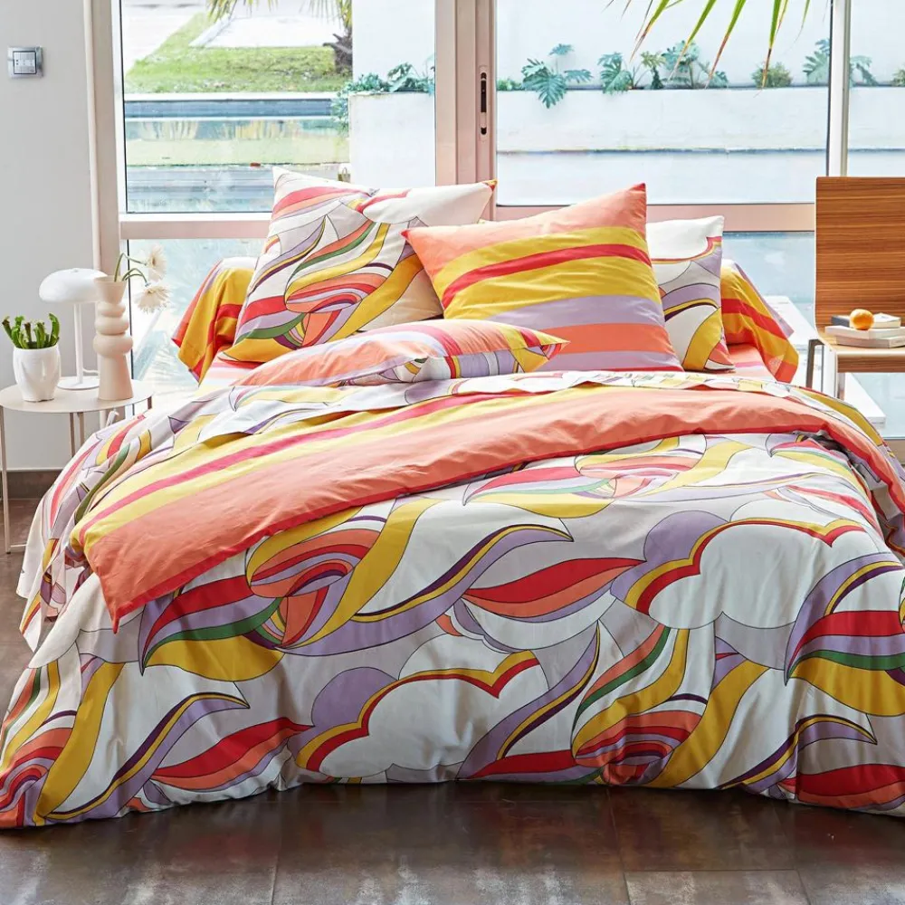 Becquet Linge de lit vagues multicolores - CRÉATION< Les Matières|Housse De Couette