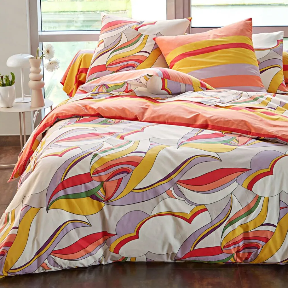 Becquet Linge de lit vagues multicolores - CRÉATION< Les Matières|Housse De Couette