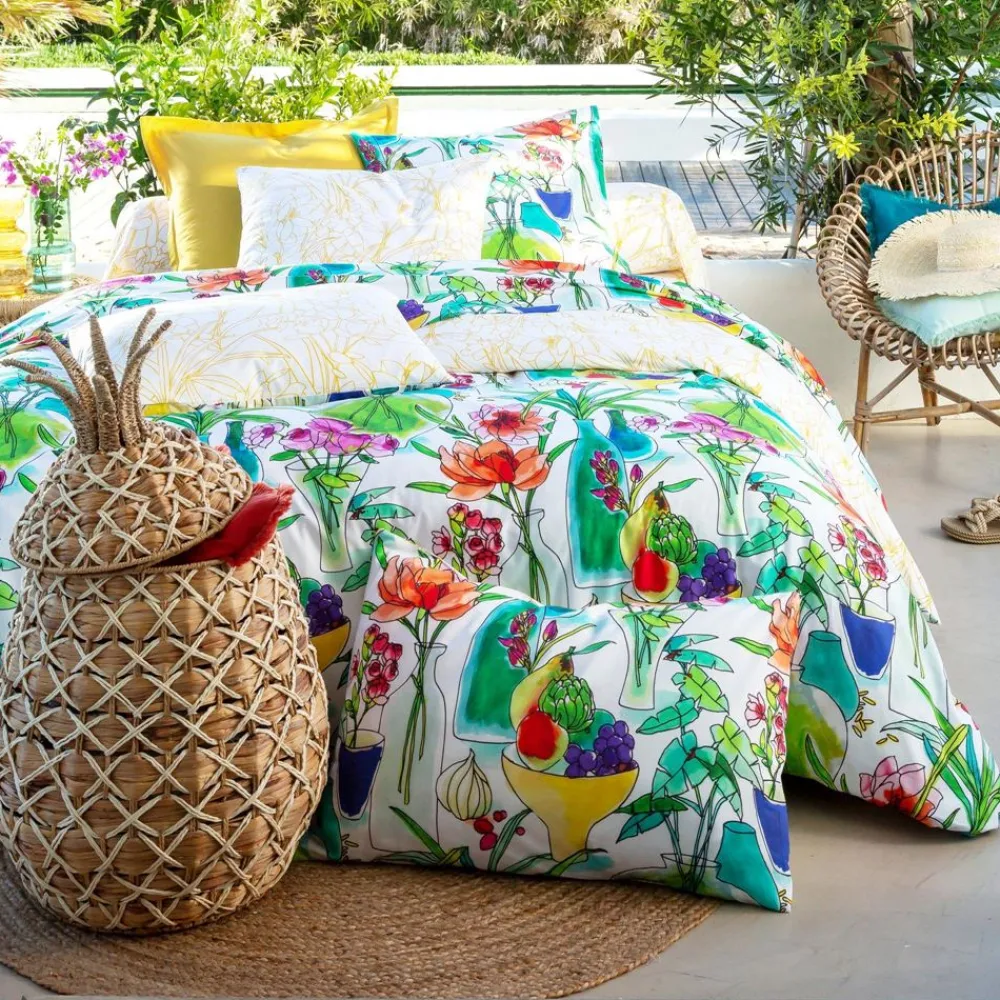 Becquet Linge de lit vases et fleurs - CRÉATION< Housse De Couette|Linge De Lit Fantaisie, Linge De Lit Brodé