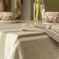 Becquet Linge de table en coton et lin à rayures - CRÉATION< Les Matières