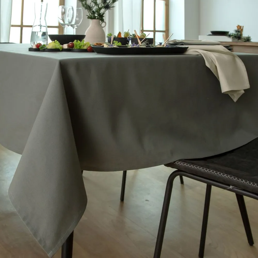 Becquet Linge de table en coton traité antitache - Lauréat< Nappe Unie|Les Matières