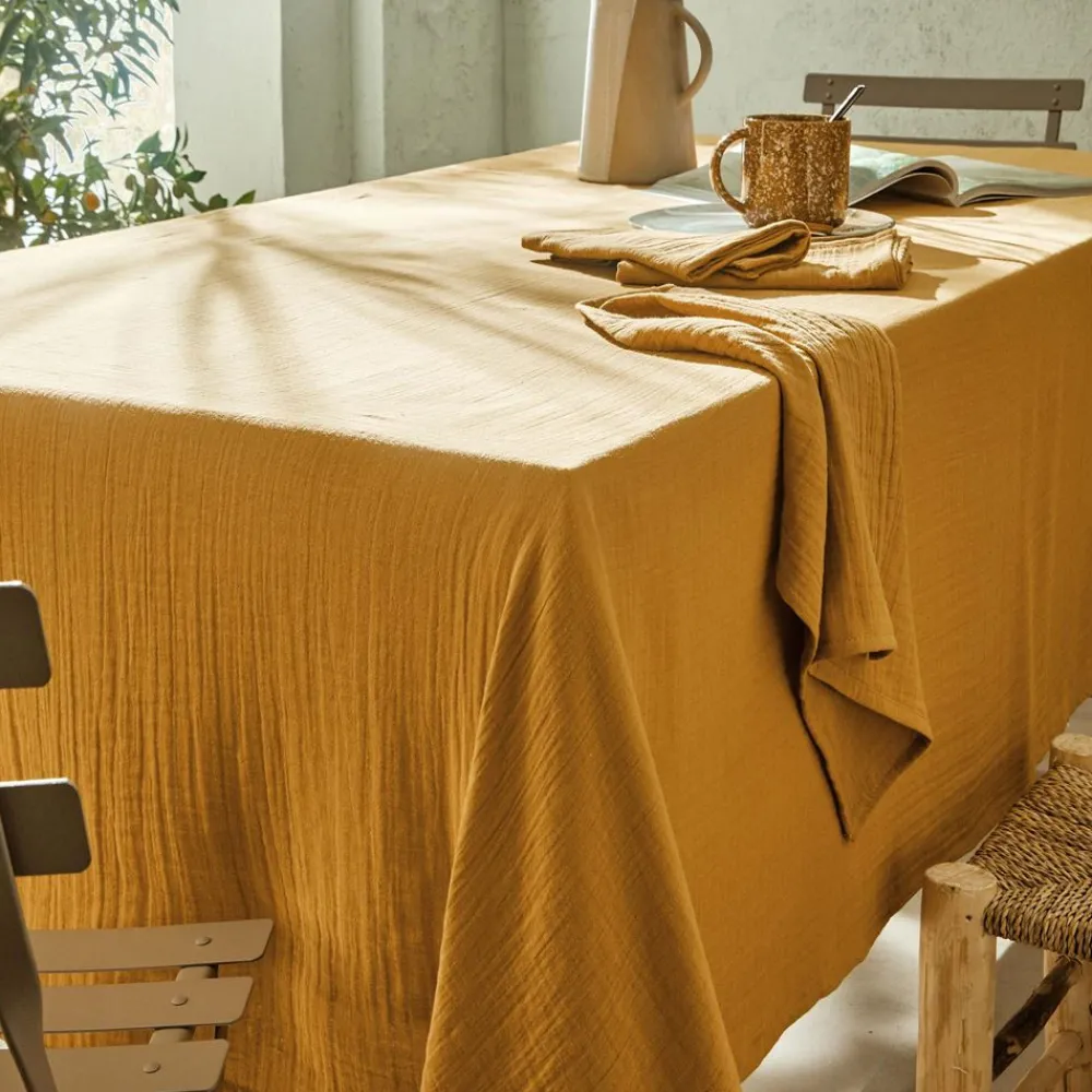 Becquet Linge de table en gaze de coton< Nappe Unie|Les Matières