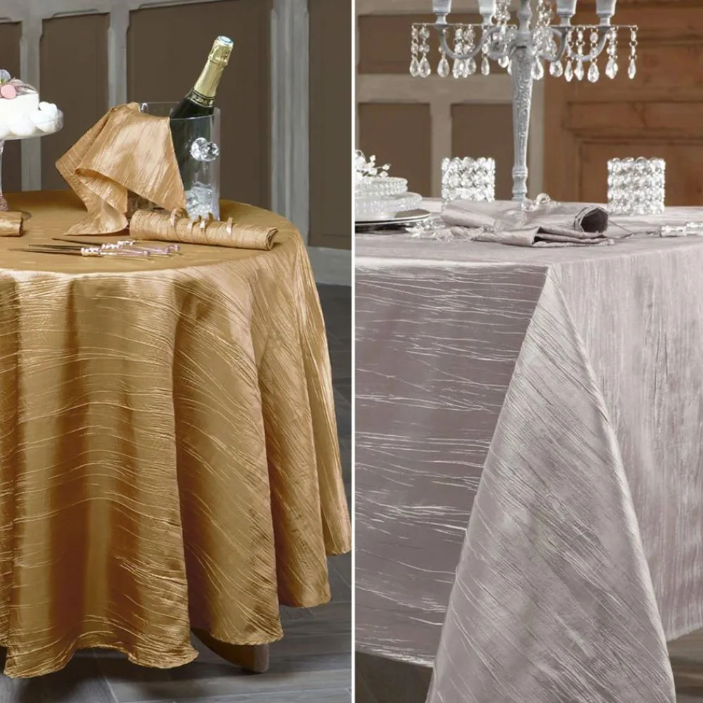 Becquet Linge de table taffetas froissé or ou argent< Nappe Unie