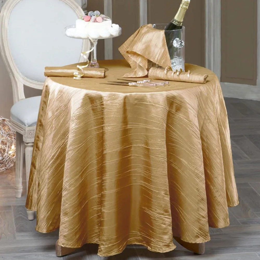 Becquet Linge de table taffetas froissé or ou argent< Nappe Unie