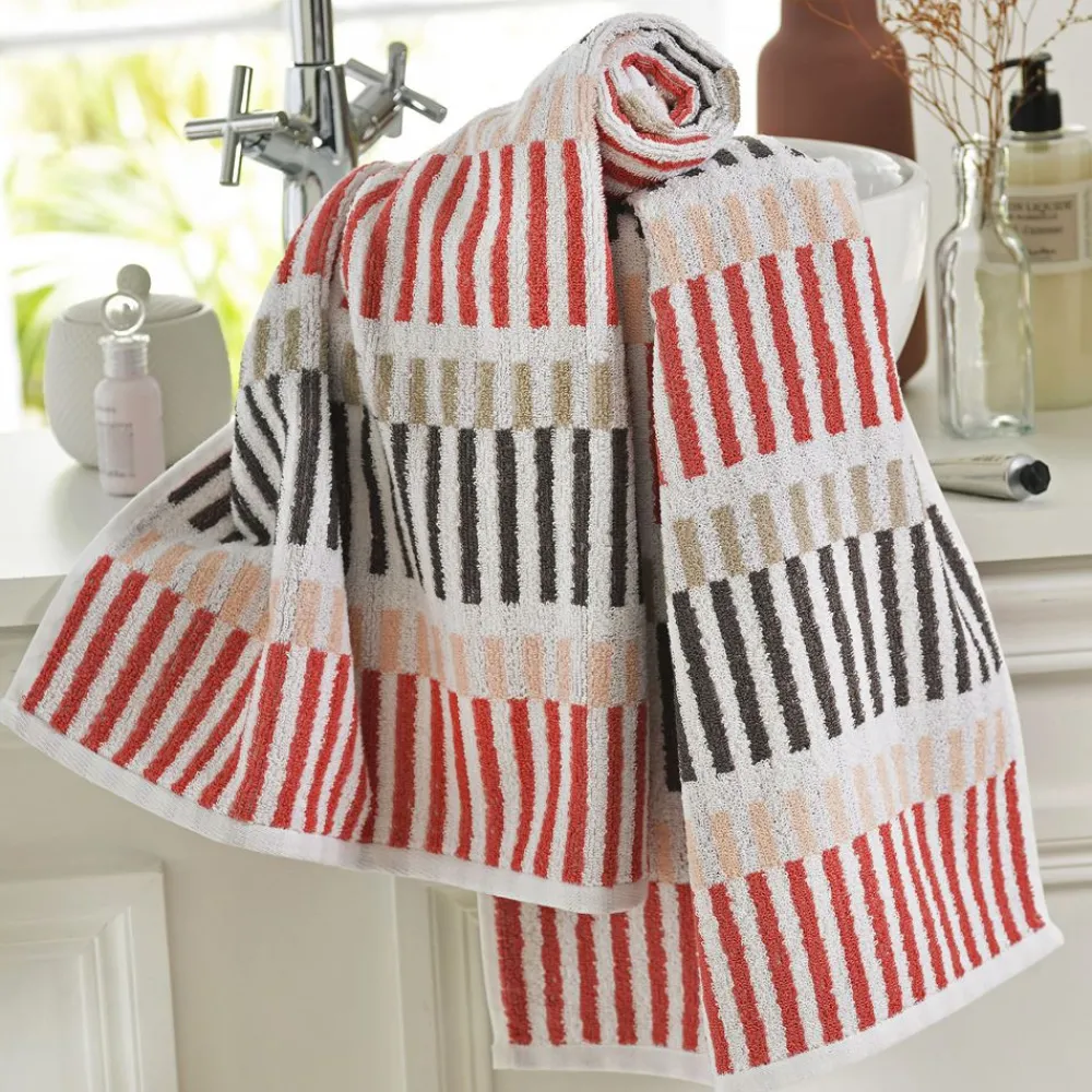 Becquet Linge de toilette à rayures multicolores - 500 g/m² - CRÉATION< Serviette De Bain Fantaisie|Les Matières