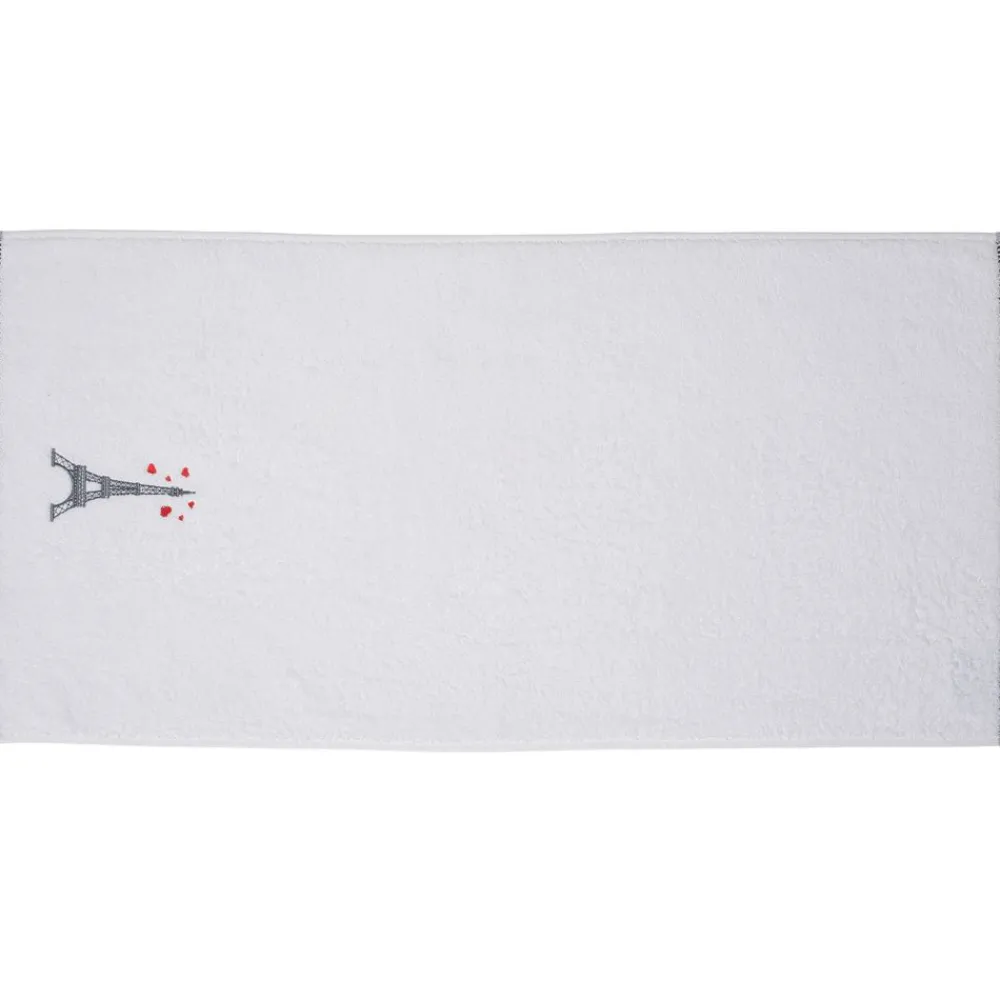 Becquet Linge de toilette brodé Tour Eiffel - 500 g/m² - CRÉATION< Serviette De Bain Fantaisie|Les Matières