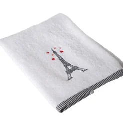 Becquet Linge de toilette brodé Tour Eiffel - 500 g/m² - CRÉATION< Serviette De Bain Fantaisie|Les Matières