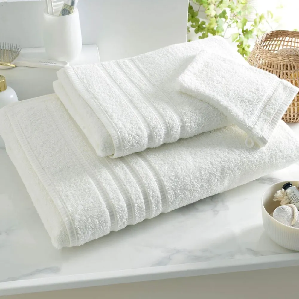 Becquet Linge de toilette décor bandes jacquard - 470 /m² - CRÉATION< Serviette De Bain Fantaisie|Les Matières