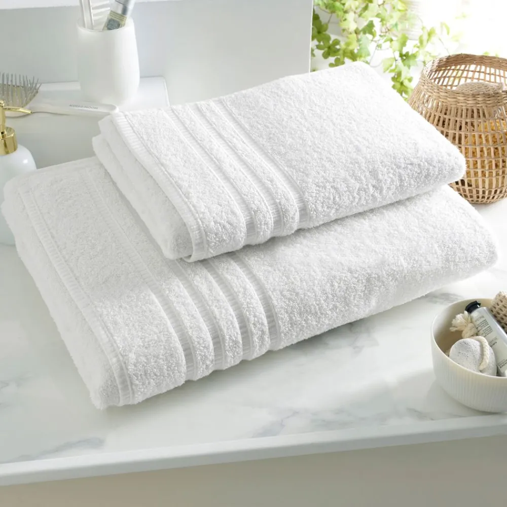 Becquet Linge de toilette décor bandes jacquard - 470 /m² - CRÉATION< Serviette De Bain Fantaisie|Les Matières