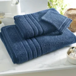 Becquet Linge de toilette décor bandes jacquard - 470 /m² - CRÉATION< Serviette De Bain Fantaisie|Les Matières