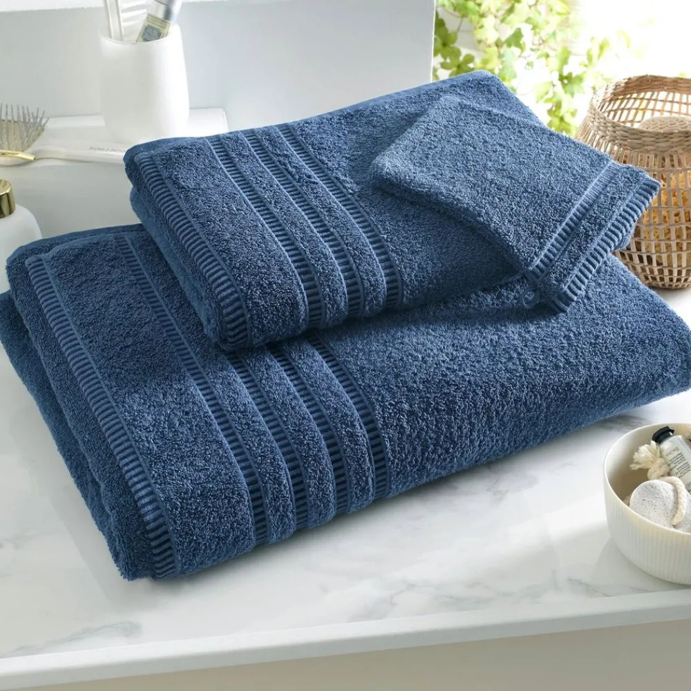 Becquet Linge de toilette décor bandes jacquard - 470 /m² - CRÉATION< Serviette De Bain Fantaisie|Les Matières