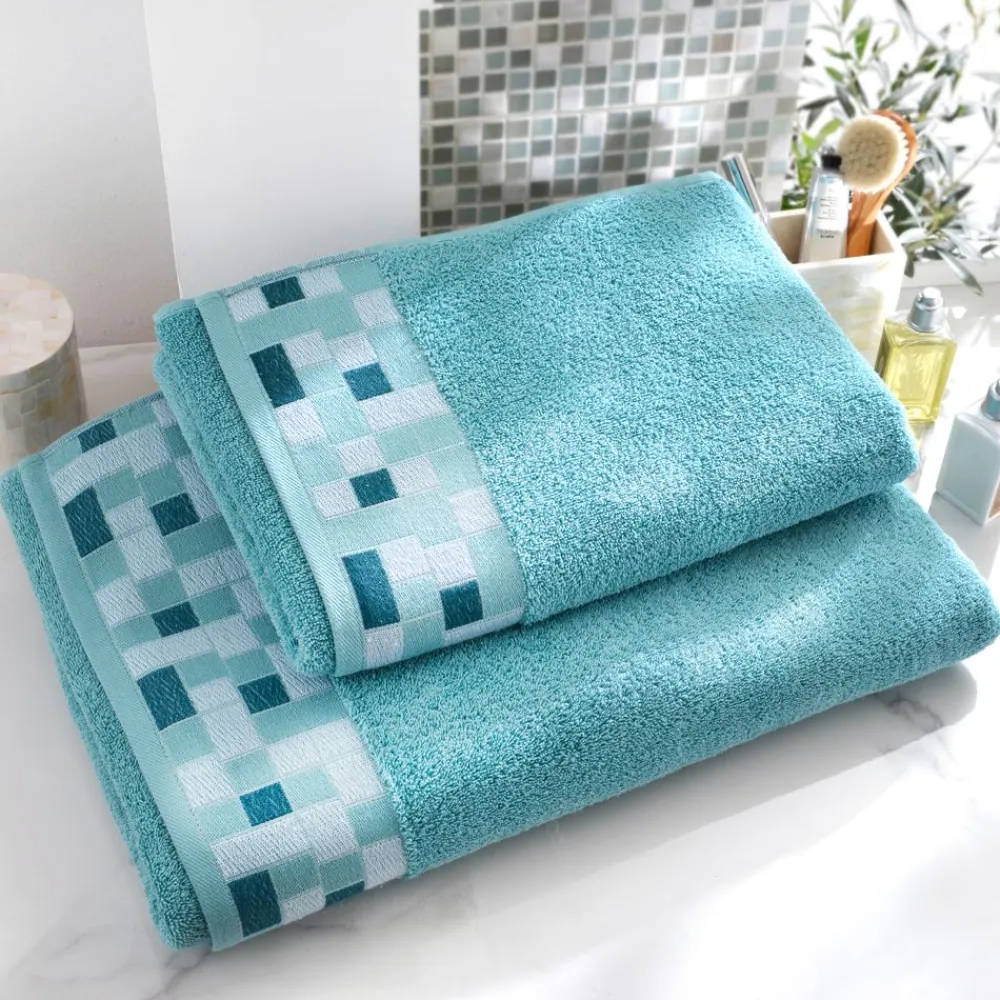 Becquet Linge de toilette décor mosaïque - 450 g/m² - CRÉATION< Serviette De Bain Fantaisie
