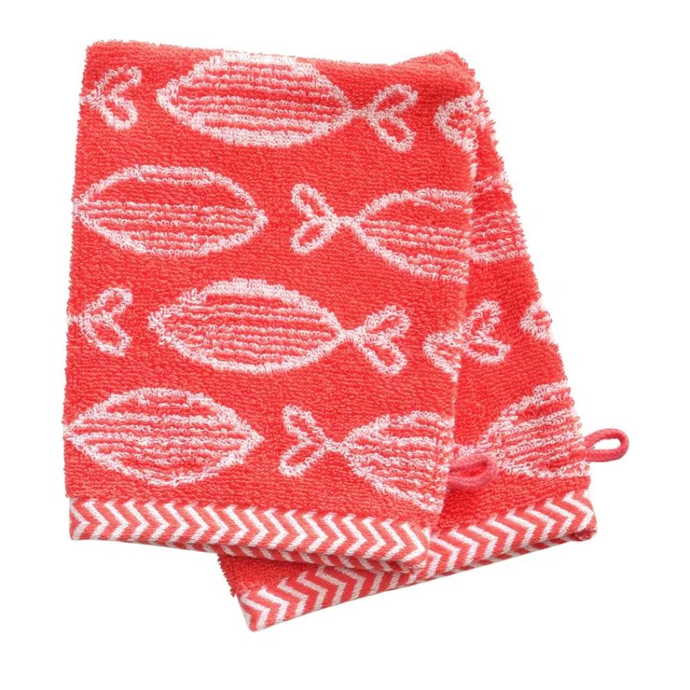 Becquet Linge de toilette double jacquard - motif poissons - 450 g/m²< Serviette De Bain Fantaisie|Les Matières