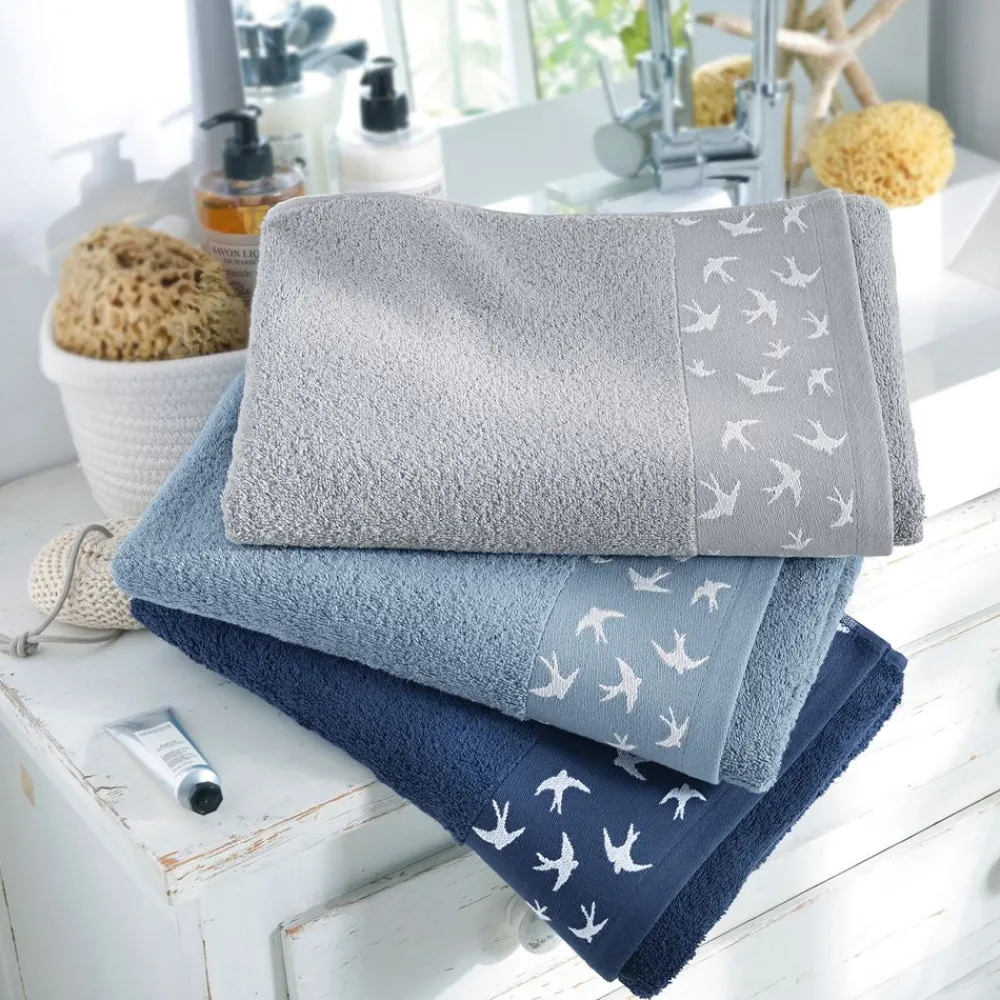 Becquet Linge de toilette liteau hirondelles - 450 g/m² - CRÉATION< Serviette De Bain Fantaisie|Les Matières